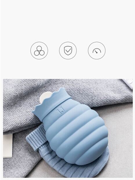 Силиконовая бутылка Xiaomi Jotun Judy Silicone Hot Water Bottle (Blue/Синий) - 7