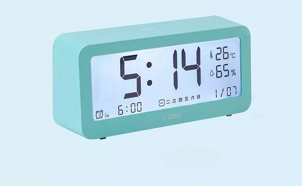 Часы-метеостанция Deli Effective Electronic Alarm Clock 8826 (Blue) - 1