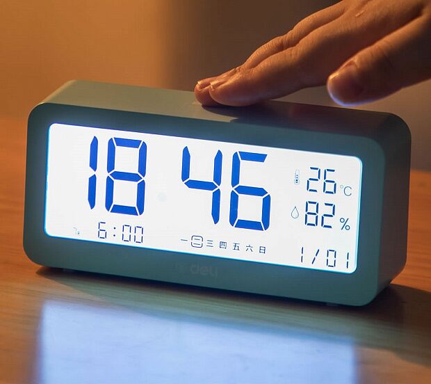 Часы-метеостанция Deli Effective Electronic Alarm Clock 8826 (Blue) - 4