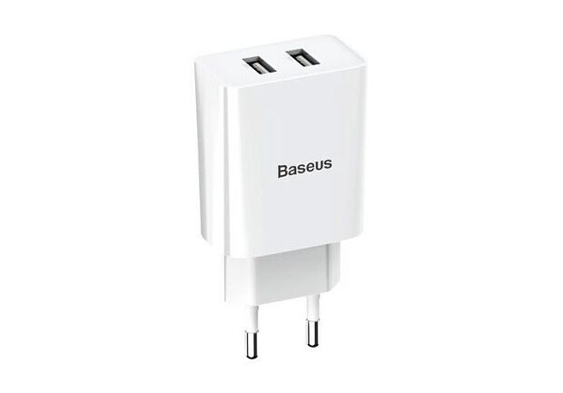 Зарядное устройство BASEUS TC-012 Speed Mini Dual 2USB, 2.1A, 10.5W, белый (CCFS-R02) - 3
