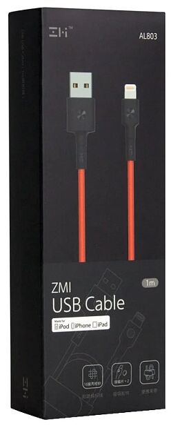 Кабель ZMI MFi USB/Lightning 100cm (AL803) (Red) - 4